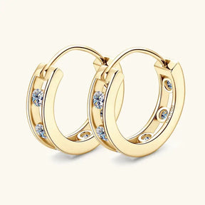 18K Gold Plated Hoop Earrings featuring Lab Grown Diamonds elegantly designed for women