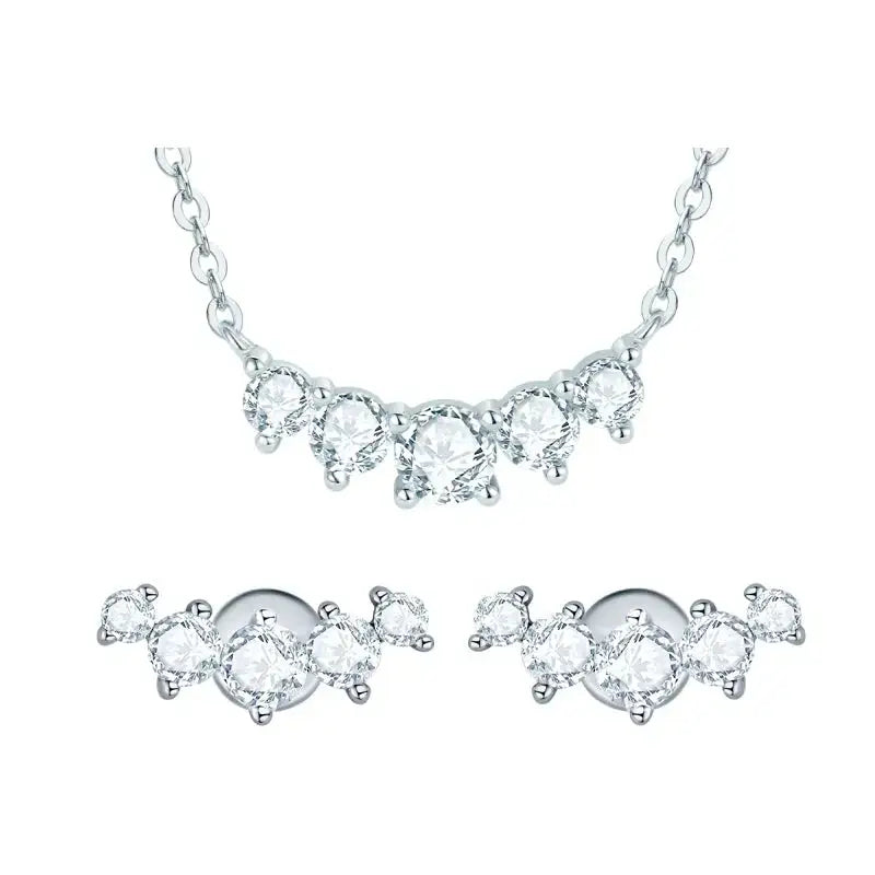 Elegant 18K Gold Plated Moissanite Jewelry Set with floral designs for timeless beauty