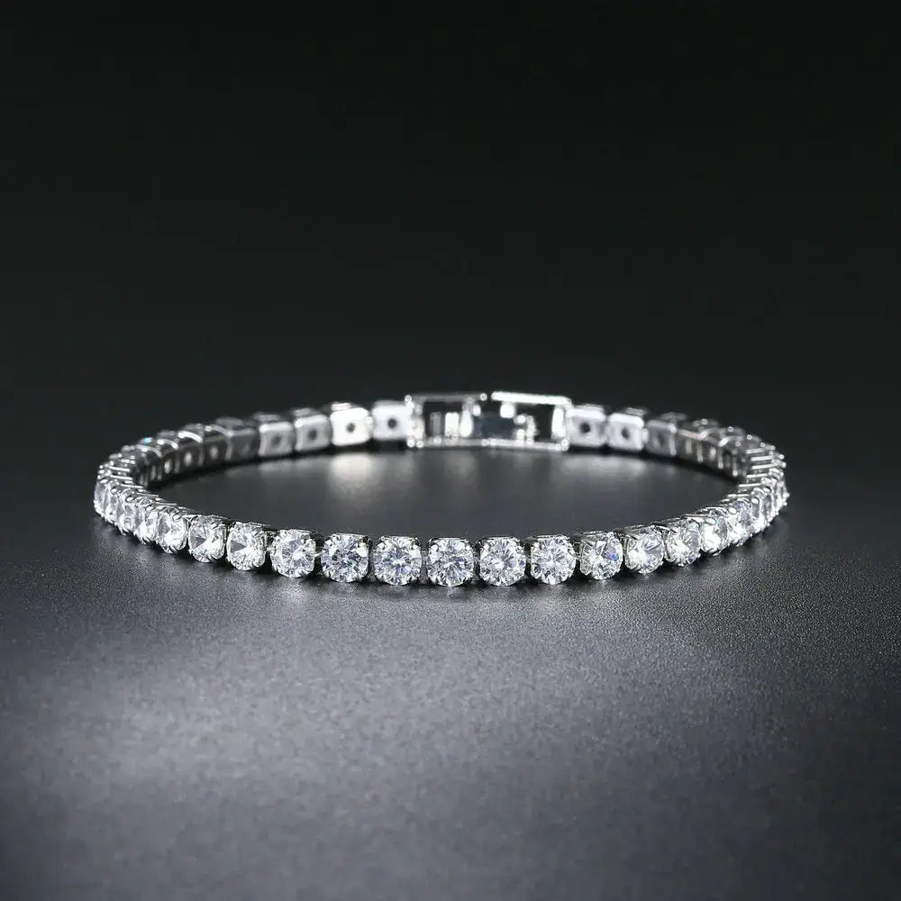 18K Gold Plated Tennis Bracelet with Lab Grown Diamonds and Round Brilliant Cut Stones