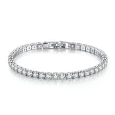 18K Gold Plated Tennis Bracelet featuring sparkling lab grown diamonds in silver-toned setting