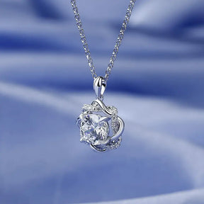 18K White Gold Diamond pendant for Women – Elegant 3ct Gem - Necklaces-Moissanite 55