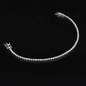 Curved 2mm D Color Moissanite Diamond Tennis Bracelet showcasing sparkling elegance