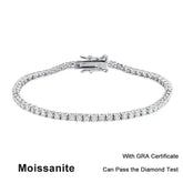 Delicate 2mm D Color Moissanite Diamond Tennis Bracelet showcasing sparkling elegance