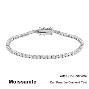 Delicate 2mm D Color Moissanite Diamond Tennis Bracelet showcasing sparkling elegance