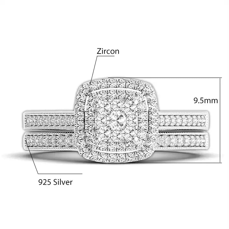 Ornate diamond engagement ring with square halo in luxurious Moissanite ring set