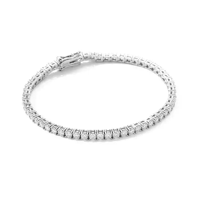 Diamond tennis bracelet featuring 3.0mm lab grown diamonds in sterling silver elegance