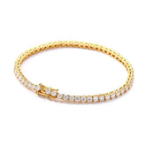 Gold diamond tennis bracelet featuring lab grown diamonds in Sterling Silver Elegance