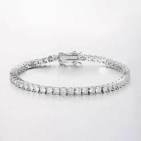 Silver tennis bracelet featuring sparkling lab grown diamonds for timeless elegance