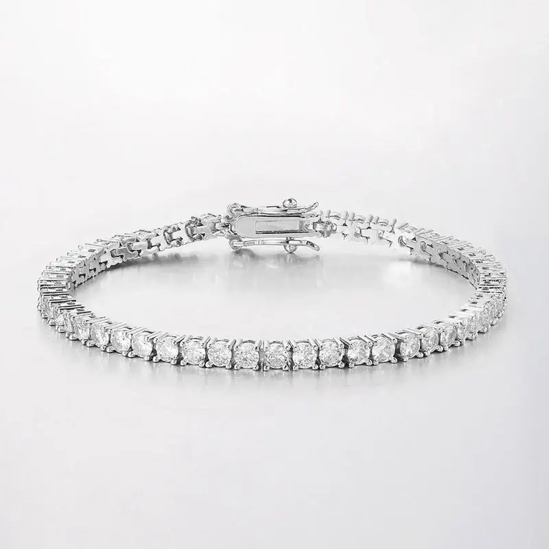 Silver tennis bracelet featuring sparkling lab grown diamonds for timeless elegance