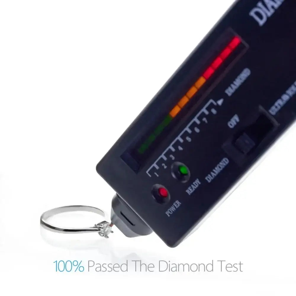 Diamond tester device with display and lights for 4mm Moissanite Silver Ring