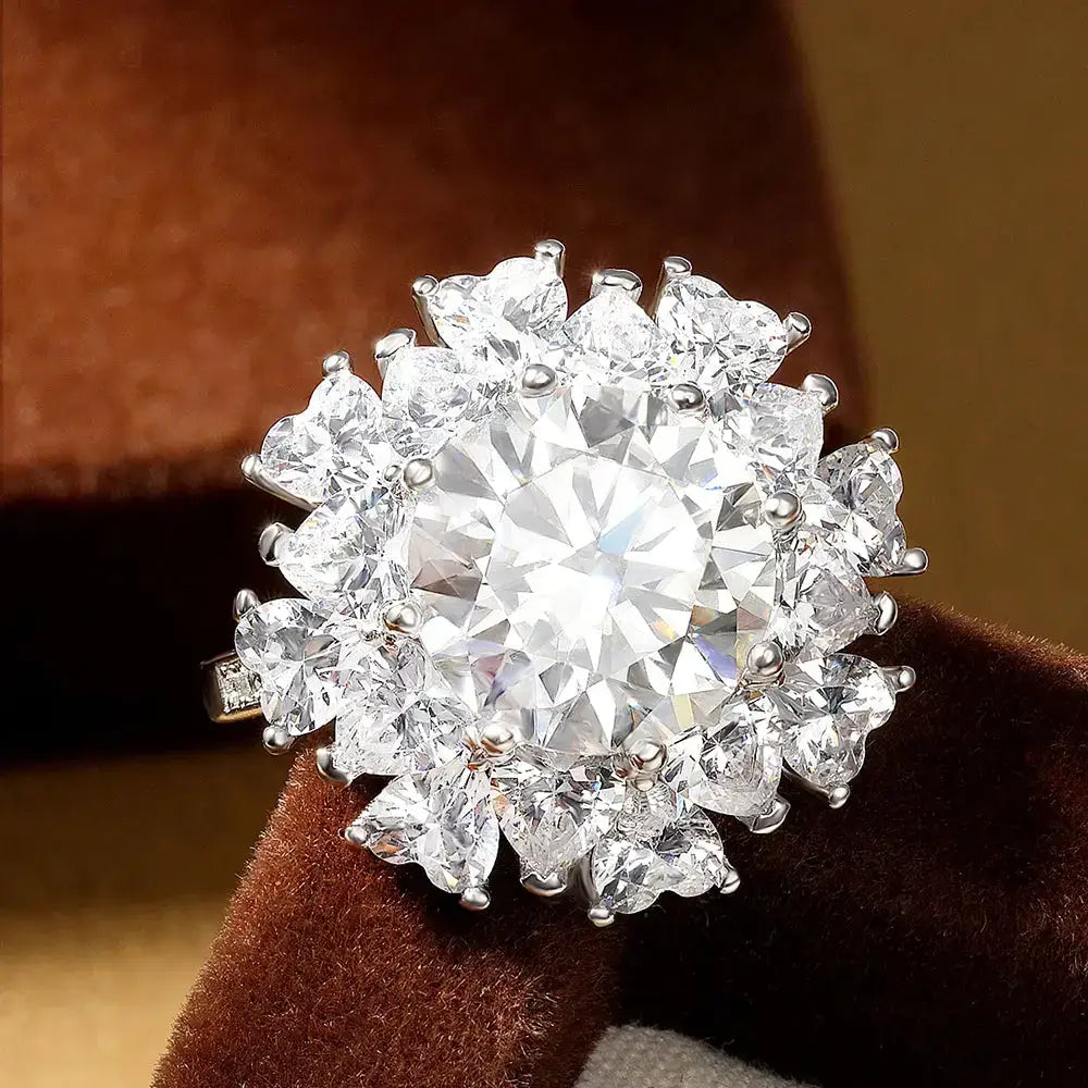 Dazzling 5CT Moissanite Ring featuring big diamond elegance and free GRA certification