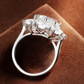 5ct Moissanite Ring featuring five-stone design in white gold for Big Diamond Elegance