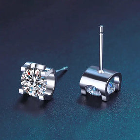 Elegant 5mm Lab Grown Diamond Earrings in Silver 925 with Sparkling Gemstones