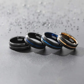 8mm Black Tungsten Ring for Men - Durable Wedding Band - Rings-Tungsten 08