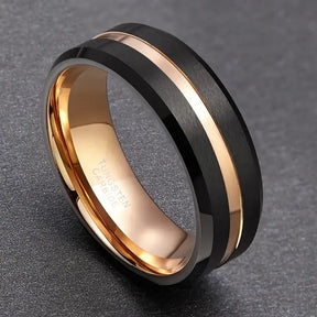 8mm Black Tungsten Ring for Men - Durable Wedding Band - Rings-Tungsten 08