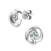 Elegant 925 Silver Stud Earrings featuring swirling designs and Lab Grown Diamonds