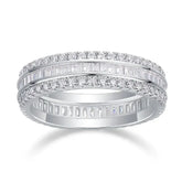 Diamond-encrusted white gold eternity ring featuring GRA Moissanite Diamonds and baguette stones