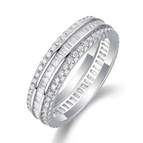 Sparkling Diamond Eternity Ring featuring GRA Moissanite Diamonds in Sterling Silver