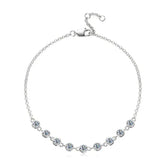 Delicate silver chain necklace with sparkling gemstones from Telles Jewelry’s Moissanite Diamond Bracelet