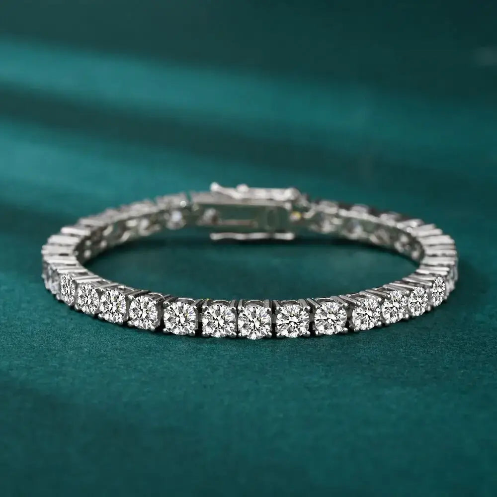 D Color Lab Grown Diamond Tennis Bracelet in 925 Sterling Silver featuring sparkling stones