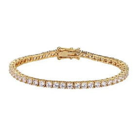 Gold diamond tennis bracelet featuring D Color Lab Grown Diamonds in 925 Sterling Silver