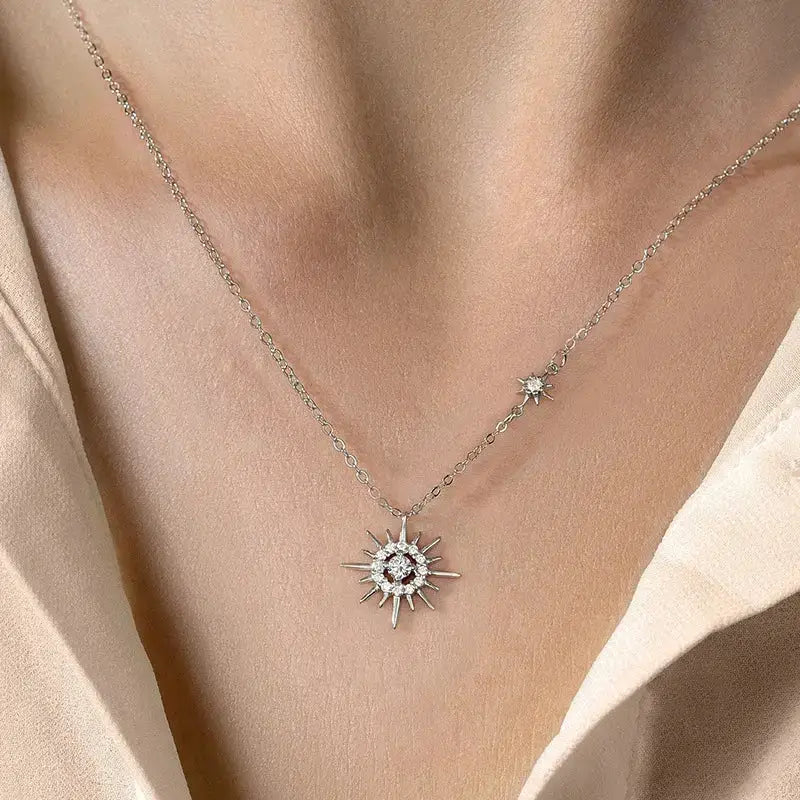 Delicate D Color Moissanite Diamond Pendant Necklace in 925 Sterling Silver, Elegant design