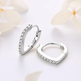 Elegant 925 Sterling Silver Teardrop Hoop Earrings adorned with lab grown diamonds