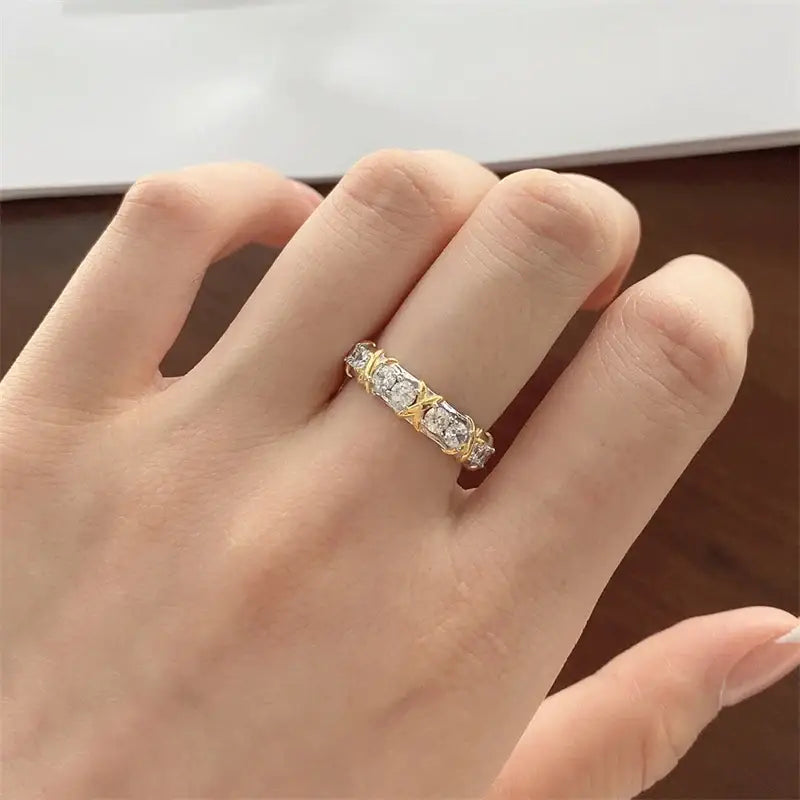 Elegant Moissanite Eternity Ring in S925 Sterling Silver with D Color Diamonds