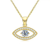 Gold Evil Eye Pendant Necklace showcasing lab grown diamond with eye-shaped design