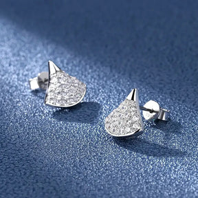 Pair of sailboat-shaped stud earrings in an elegant Sterling Silver Moissanite Diamond Jewelry Set