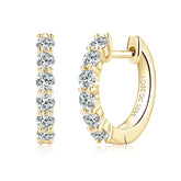 Gold hoop earrings with lab grown diamonds, part of the Fashion Luxury Lab Grown collection