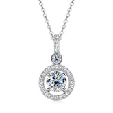 Sparkling lab grown diamond pendant necklace in Real Silver 925 with central stone