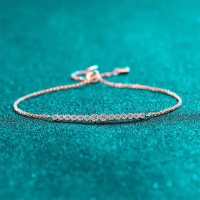 Delicate rose gold bracelet featuring VVS1 Moissanite diamonds in elegant S925 sterling silver