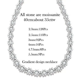 Sparkling moissanite necklace in floral pattern, part of the Moissanite Jewelry Set