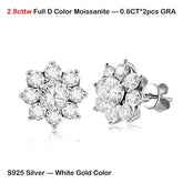 Floral-shaped stud earrings in silver sunflower design from Moissanite jewelry set