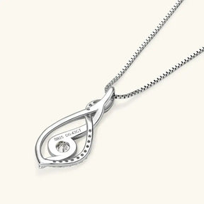 Silver 925 teardrop necklace with genuine lab grown diamond, featuring 4mm round cut