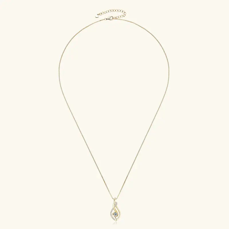 Delicate silver 925 necklace featuring a teardrop pendant with a genuine lab grown diamond