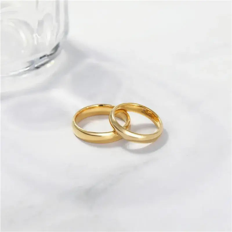 Gold Tungsten Wedding Bands for Men and Women - Rings-Tungsten 14