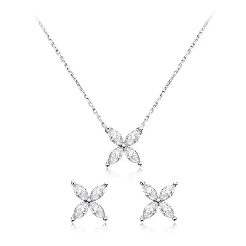 Delicate lab grown diamond pendant butterfly necklace and matching stud earrings set