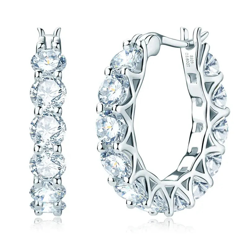 Luxury Hoops Lab Grown Diamond Earrings featuring diamond-studded hoop design