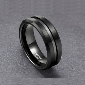 Man Black Tungsten Ring - Fashion Jewelry for Men - Rings-Tungsten 21