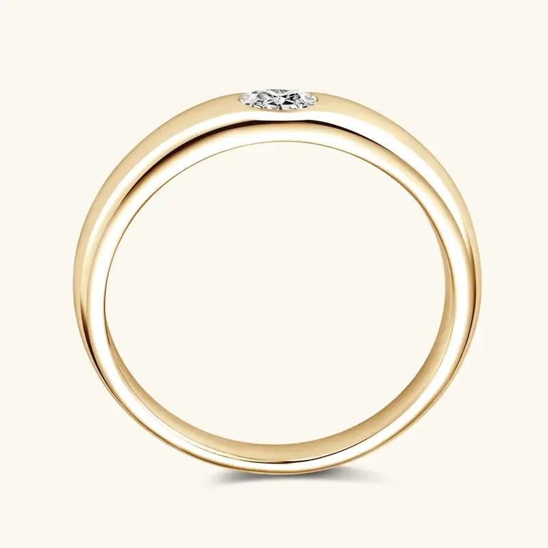 Gold engagement ring featuring a 0.2ct emerald cut diamond solitaire in gold-plated silver