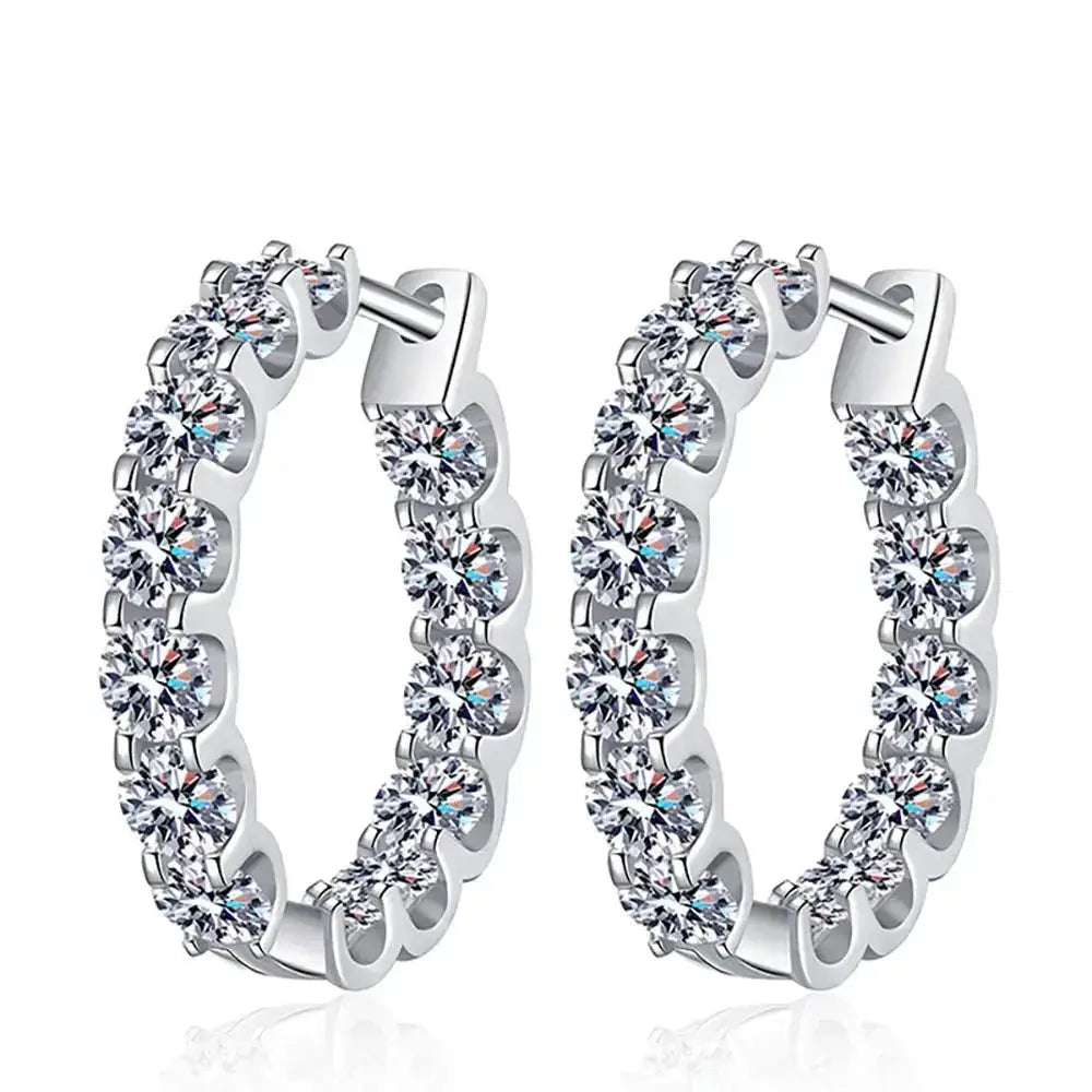 Diamond-studded hoop earrings in circular design, stunning Moissanite Hoop Earrings