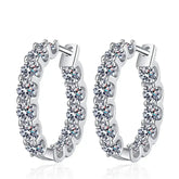 Diamond-studded hoop earrings in circular design, stunning Moissanite Hoop Earrings