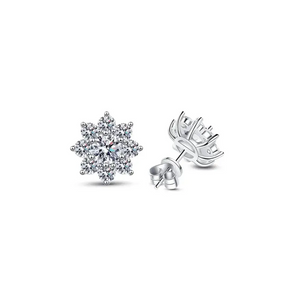 Sparkling snowflake-shaped diamond stud earring from Moissanite Jewelry Sets collection