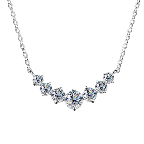 Elegant Moissanite Necklace in 925 Sterling Silver with 18k White Gold Plating