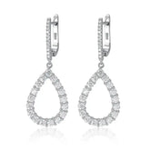 Teardrop-shaped Moissanite Pendant Earrings Drop featuring sparkling elegance and hinged closures