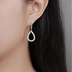 Teardrop-shaped diamond earring with a delicate hook from Moissanite Pendant Earrings