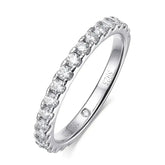 Moissanite Ring in 925 Sterling Silver featuring a diamond eternity band design