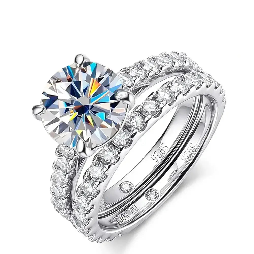 Moissanite Ring in 925 Sterling Silver Gold Plated, an affordable alternative by Telles Jewelry